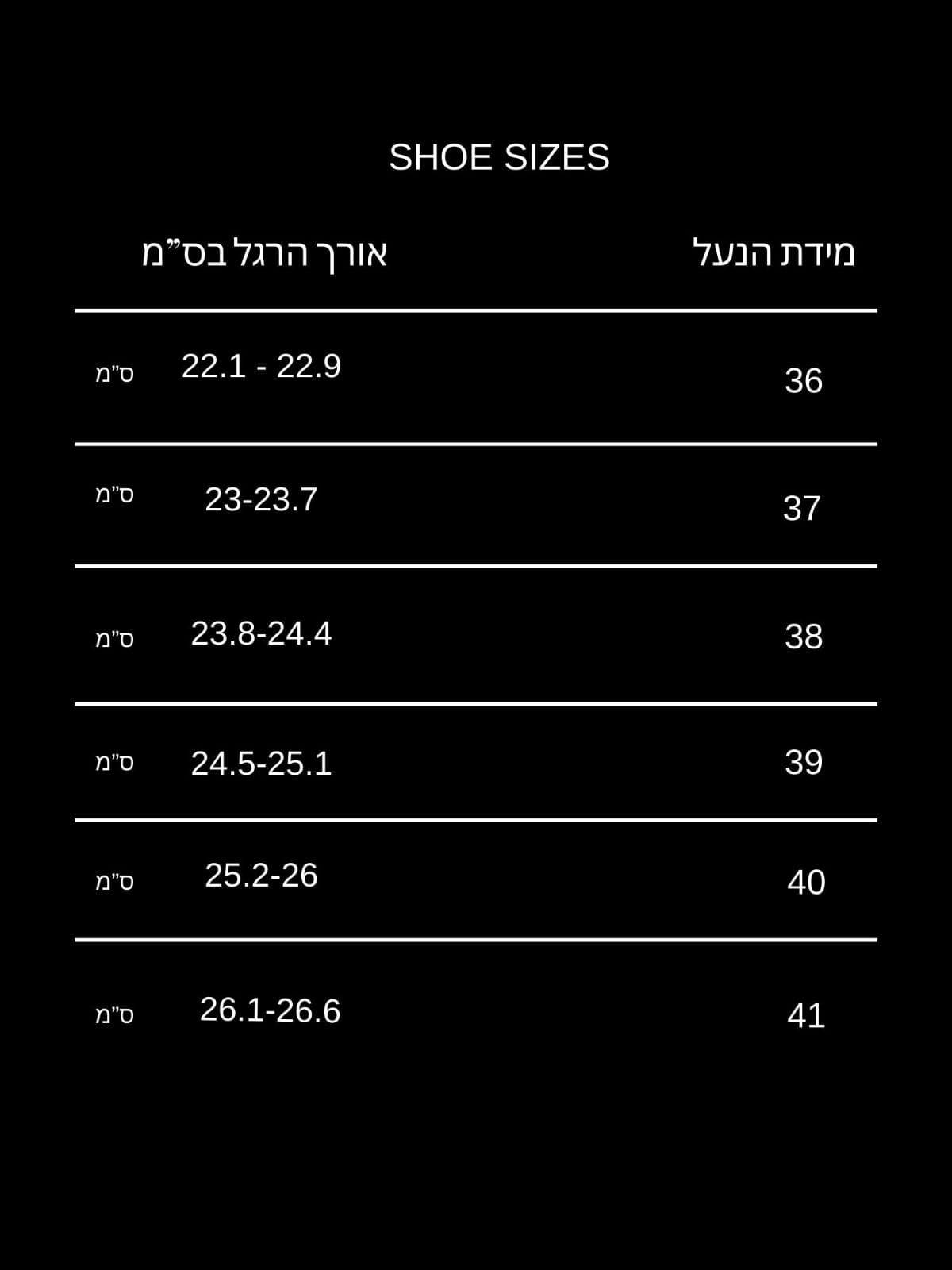 מדריך מידות